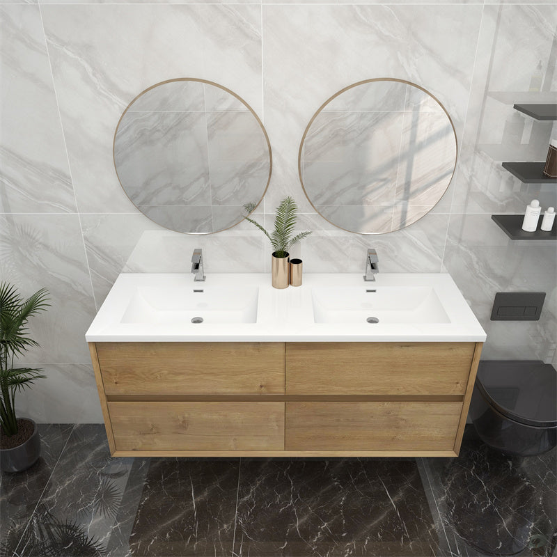 Pacifica Floating Vanity in White Oak (24-84 inches)