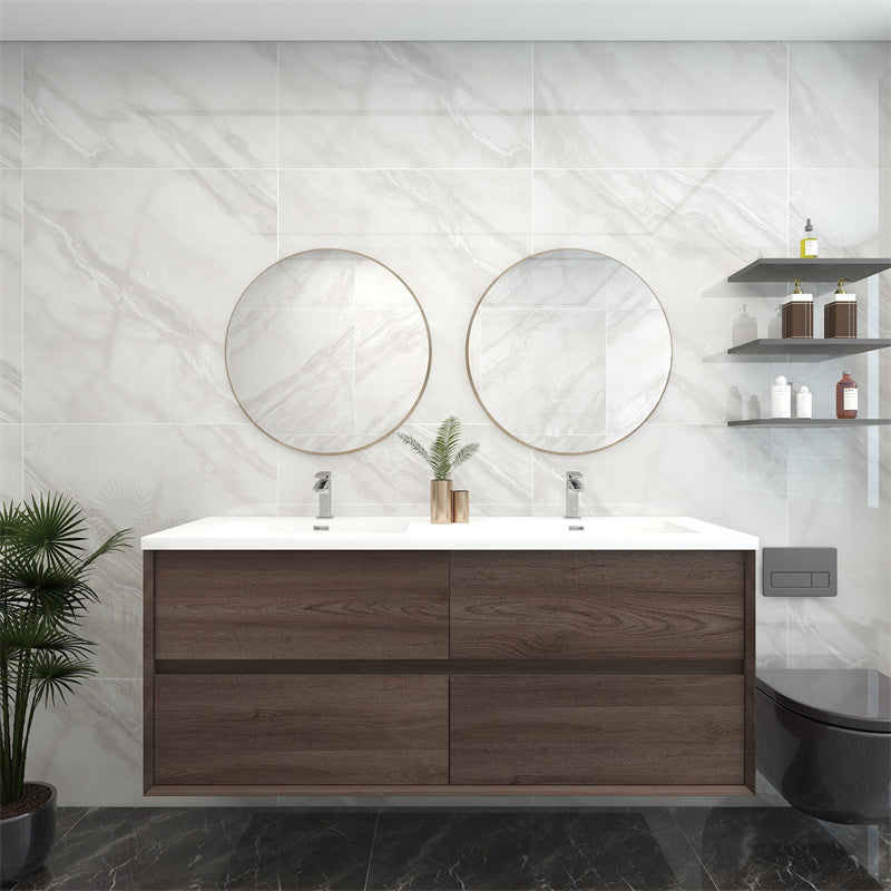 Pacifica Floating Vanity in Red Oak (24-84 inches)
