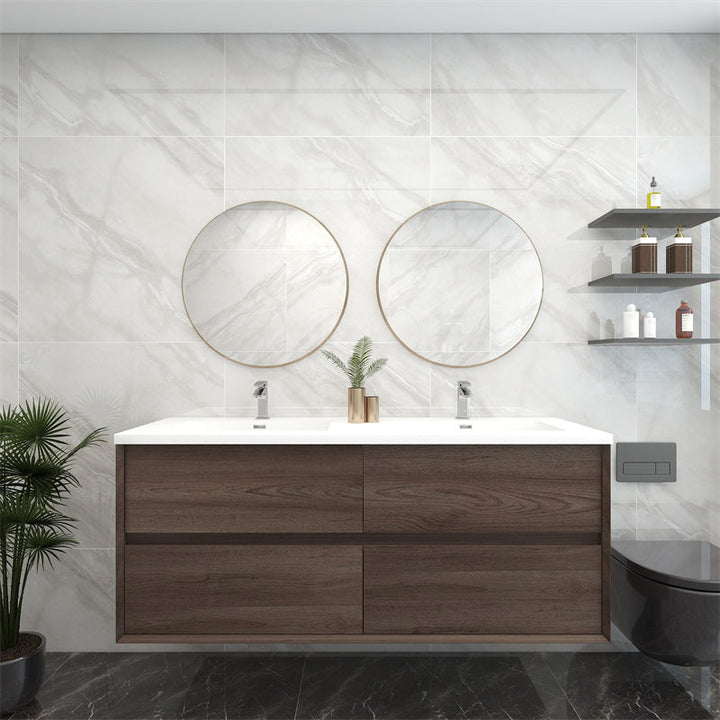Pacifica Floating Vanity in Red Oak (24-84 inches)