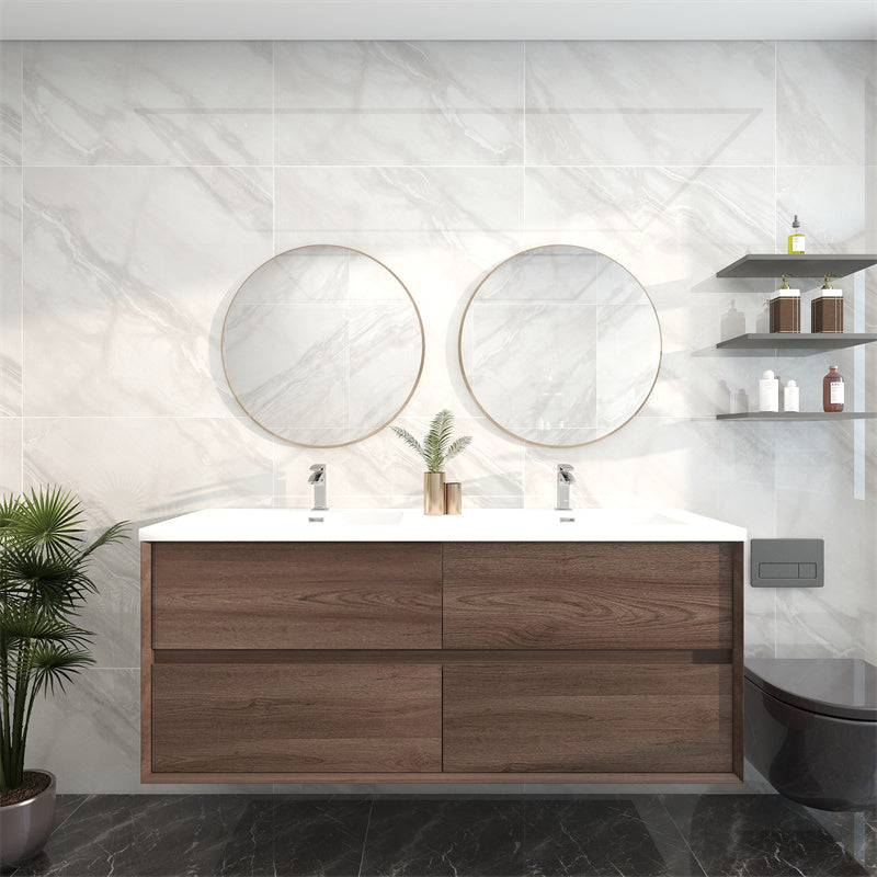 Pacifica Floating Vanity in Red Oak (24-84 inches)