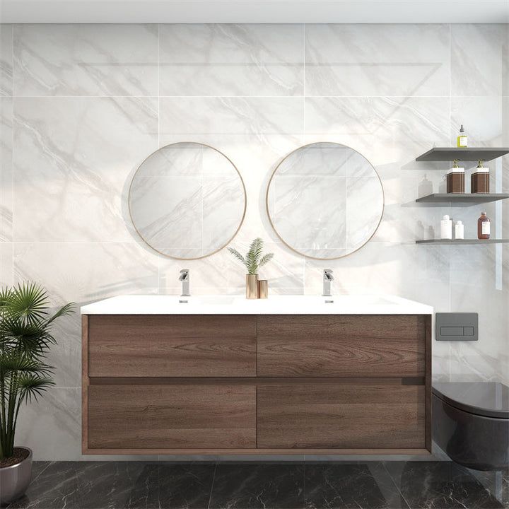 Pacifica Floating Vanity in Red Oak (24-84 inches)