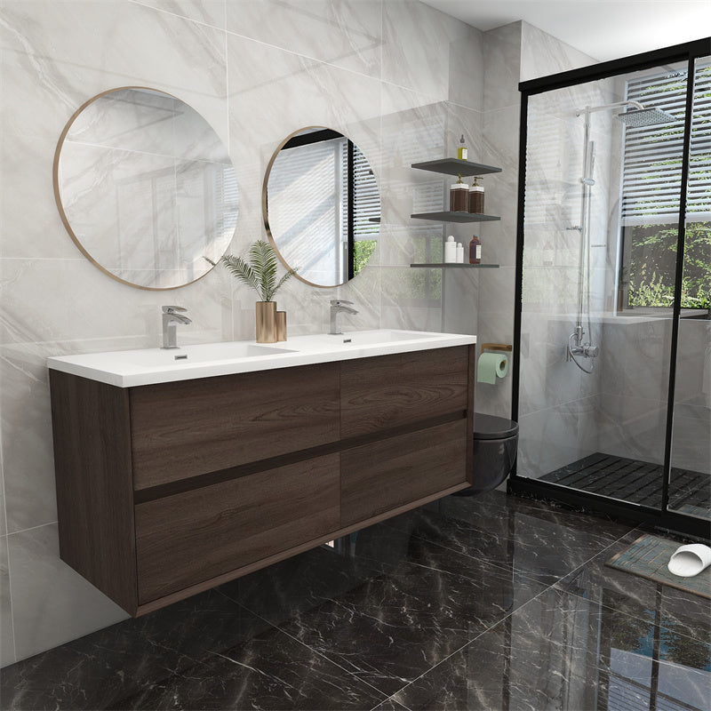 Pacifica Floating Vanity in Red Oak (24-84 inches)