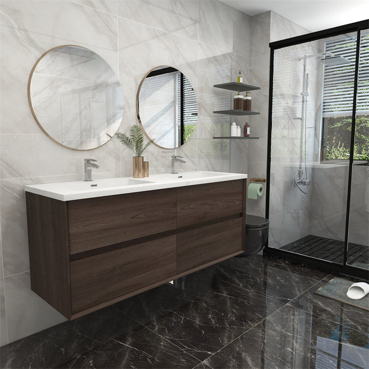 Pacifica Floating Vanity in Red Oak (24-84 inches)