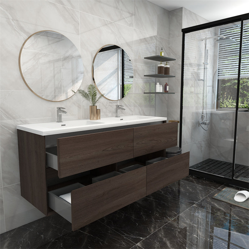 Pacifica Floating Vanity in Red Oak (24-84 inches)