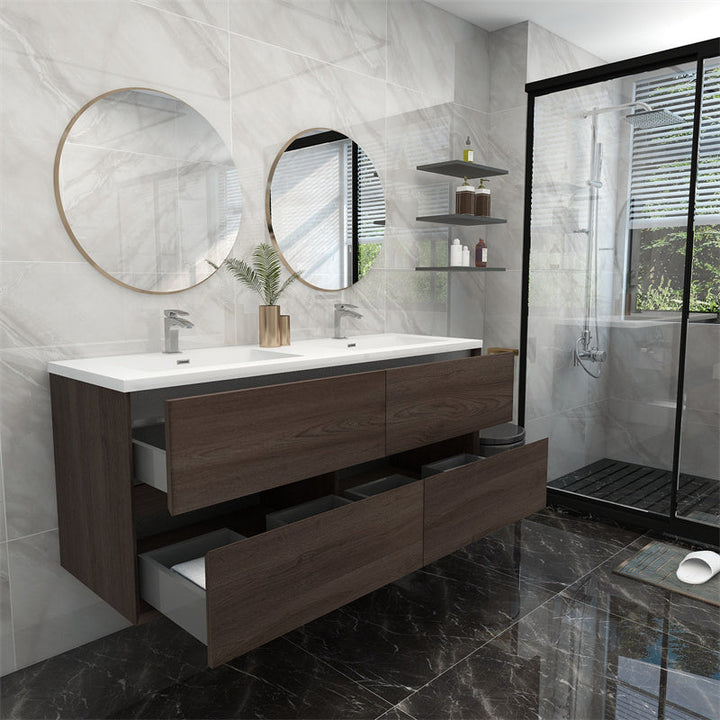 Pacifica Floating Vanity in Red Oak (24-84 inches)