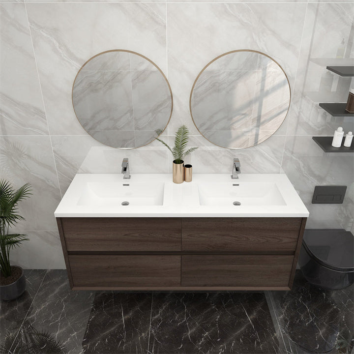 Pacifica Floating Vanity in Red Oak (24-84 inches)