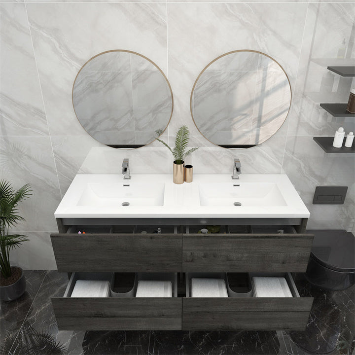 Pacifica Floating Vanity in Smoke Oak (24-84 inches)