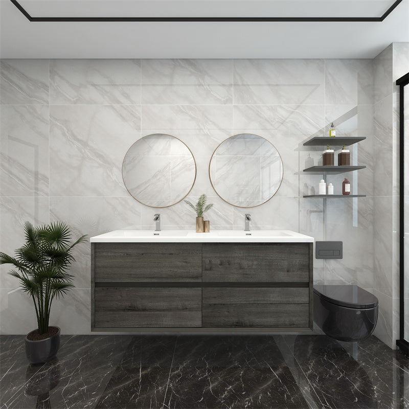 Pacifica Floating Vanity in Smoke Oak (24-84 inches)