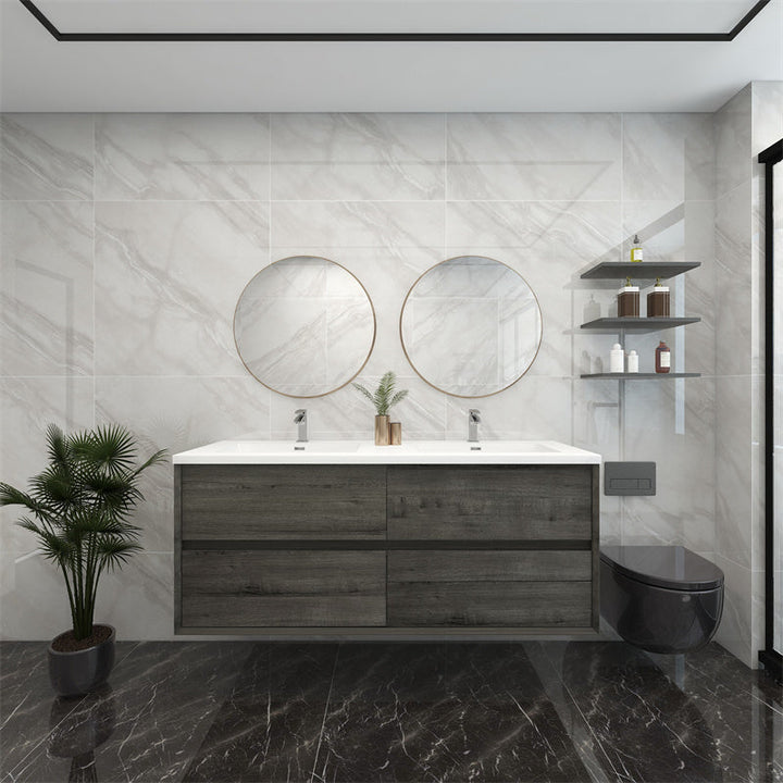Pacifica Floating Vanity in Smoke Oak (24-84 inches)