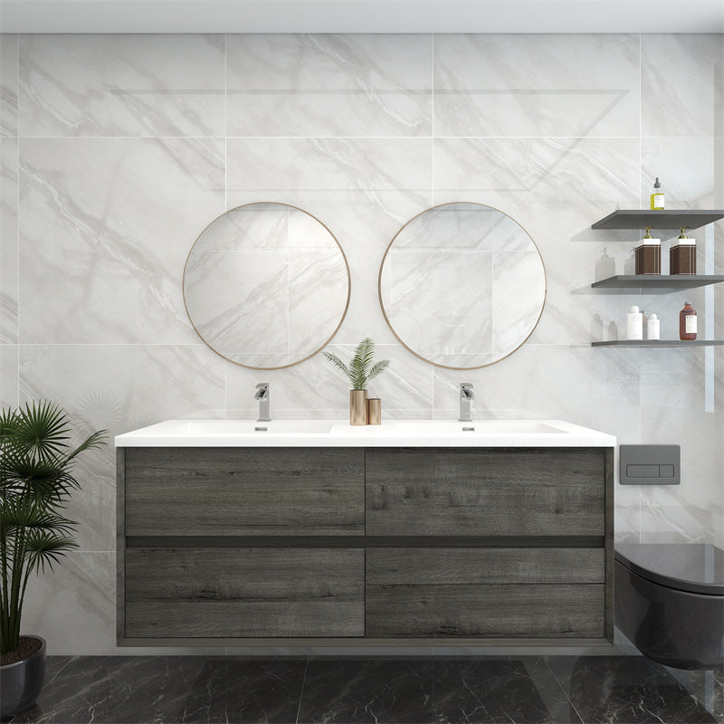 Pacifica Floating Vanity in Smoke Oak (24-84 inches)
