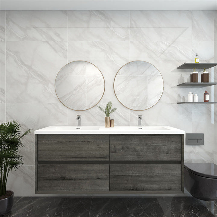 Pacifica Floating Vanity in Smoke Oak (24-84 inches)