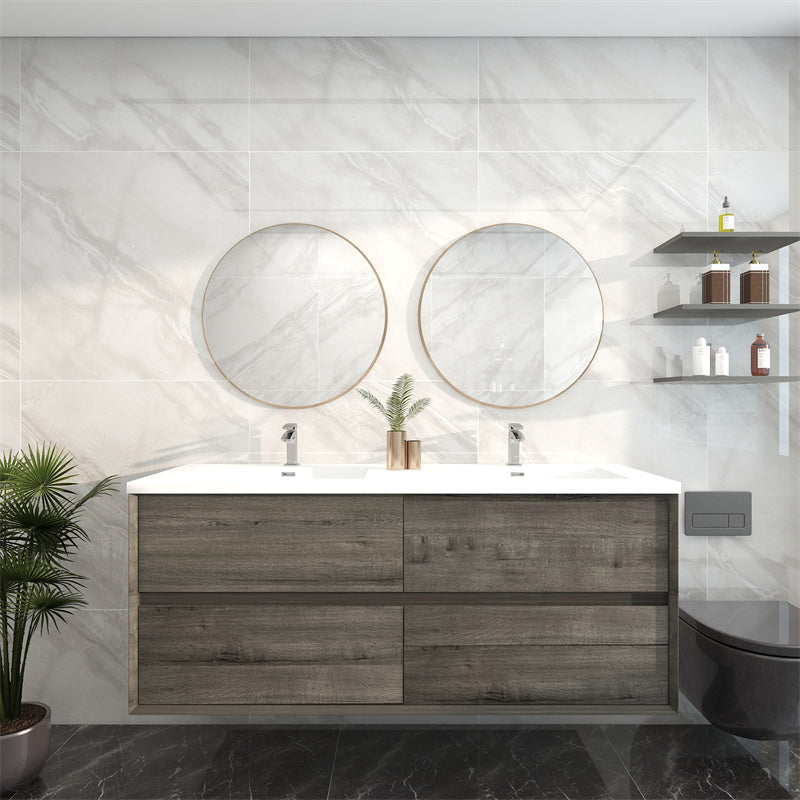 Pacifica Floating Vanity in Smoke Oak (24-84 inches)