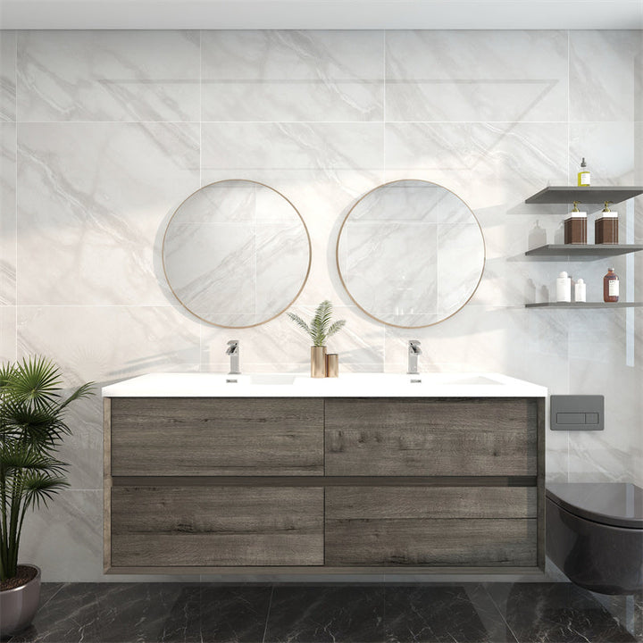 Pacifica Floating Vanity in Smoke Oak (24-84 inches)