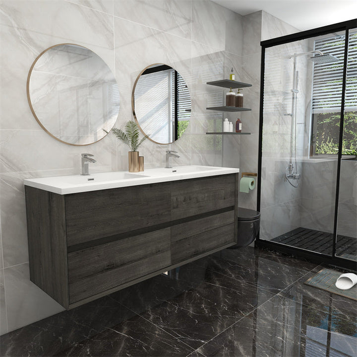 Pacifica Floating Vanity in Smoke Oak (24-84 inches)