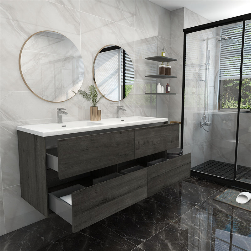 Pacifica Floating Vanity in Smoke Oak (24-84 inches)