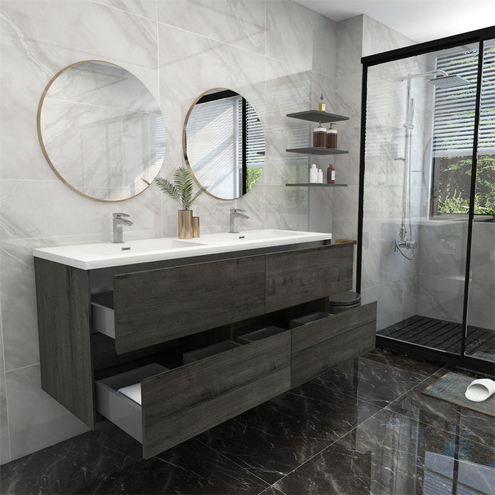 Pacifica Floating Vanity in Smoke Oak (24-84 inches)
