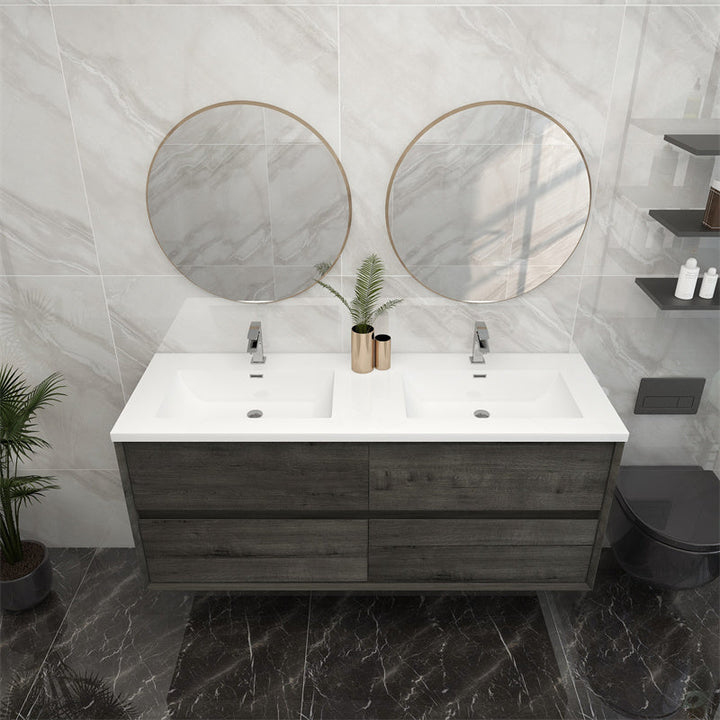 Pacifica Floating Vanity in Smoke Oak (24-84 inches)