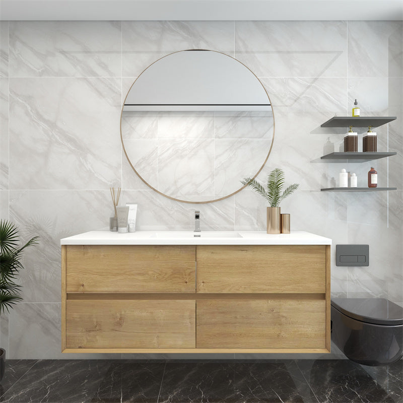 Pacifica Floating Vanity in White Oak (24-84 inches)