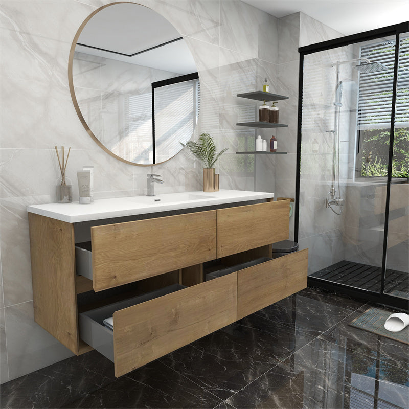 Pacifica Floating Vanity in White Oak (24-84 inches)