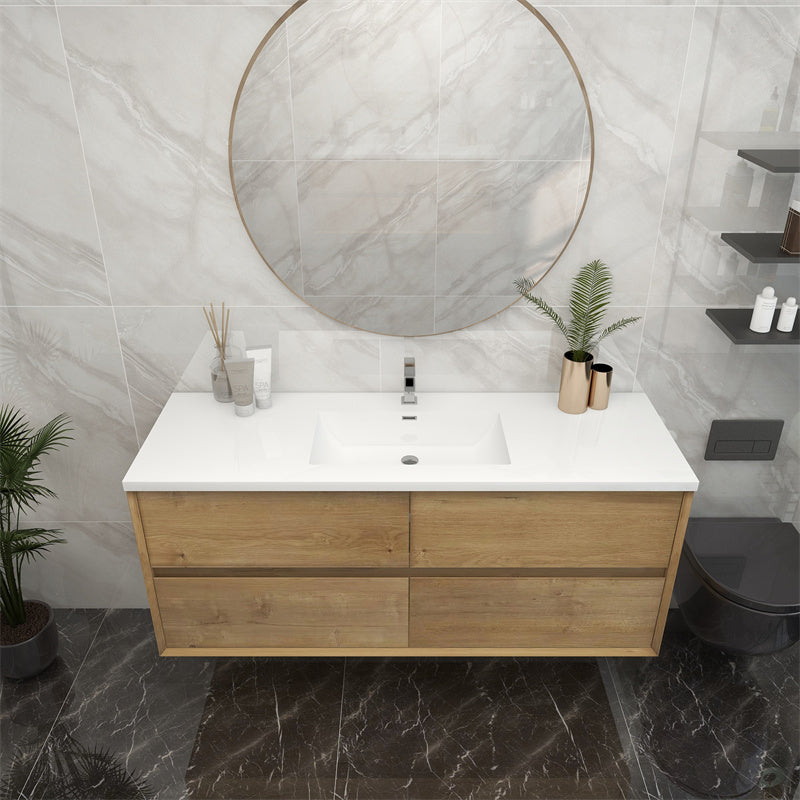 Pacifica Floating Vanity in White Oak (24-84 inches)