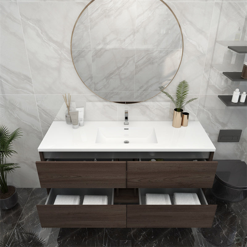 Pacifica Floating Vanity in Red Oak (24-84 inches)