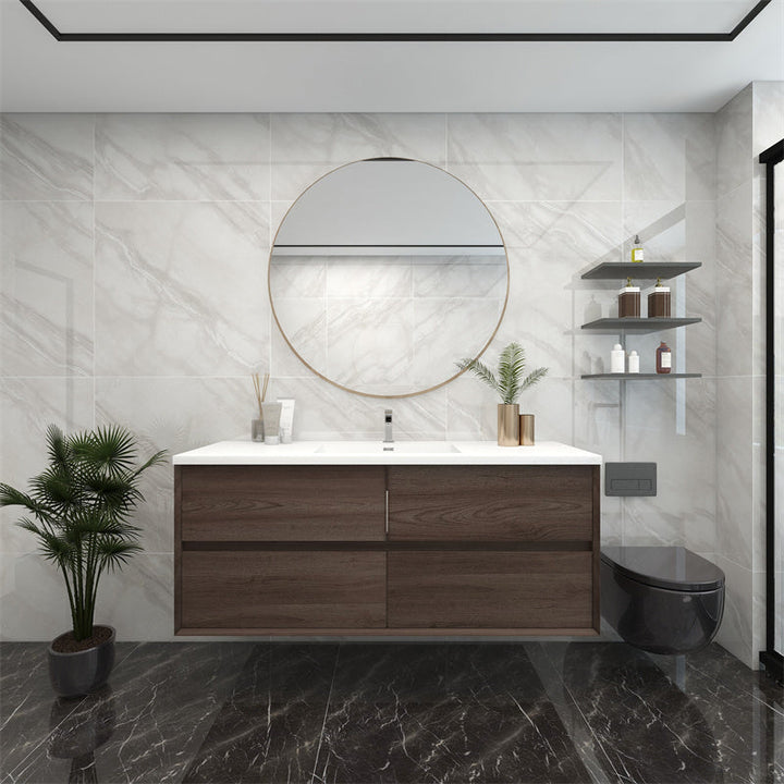 Pacifica Floating Vanity in Red Oak (24-84 inches)