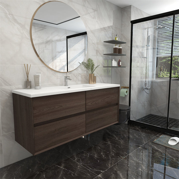 Pacifica Floating Vanity in Red Oak (24-84 inches)