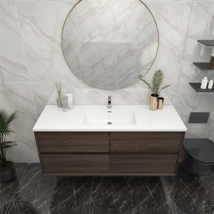 Pacifica Floating Vanity in Red Oak (24-84 inches)