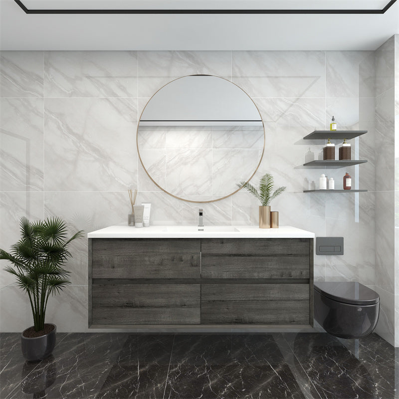 Pacifica Floating Vanity in Smoke Oak (24-84 inches)