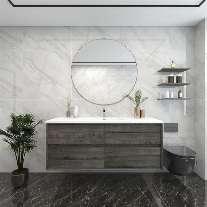 Pacifica Floating Vanity in Smoke Oak (24-84 inches)