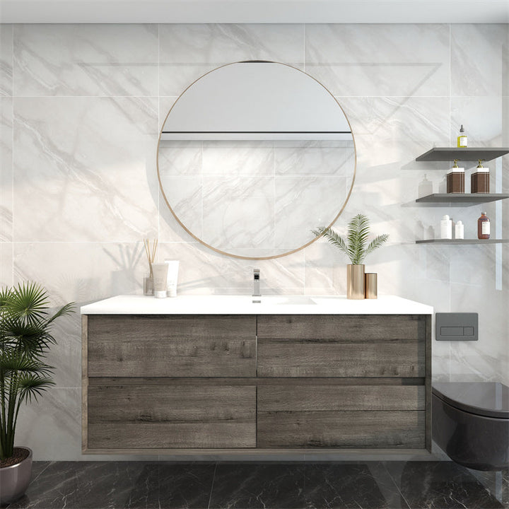 Pacifica Floating Vanity in Smoke Oak (24-84 inches)