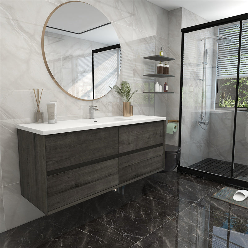 Pacifica Floating Vanity in Smoke Oak (24-84 inches)