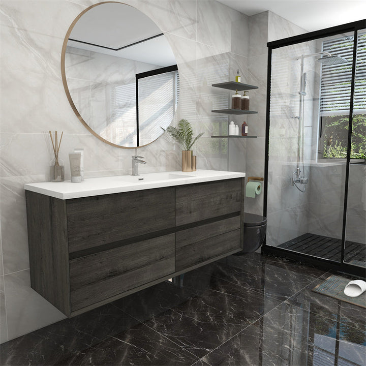 Pacifica Floating Vanity in Smoke Oak (24-84 inches)