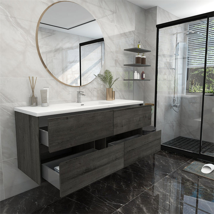 Pacifica Floating Vanity in Smoke Oak (24-84 inches)