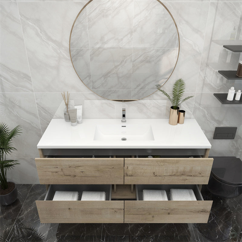 60" Single Sink Pacifica Floating Vanity in Light Oak