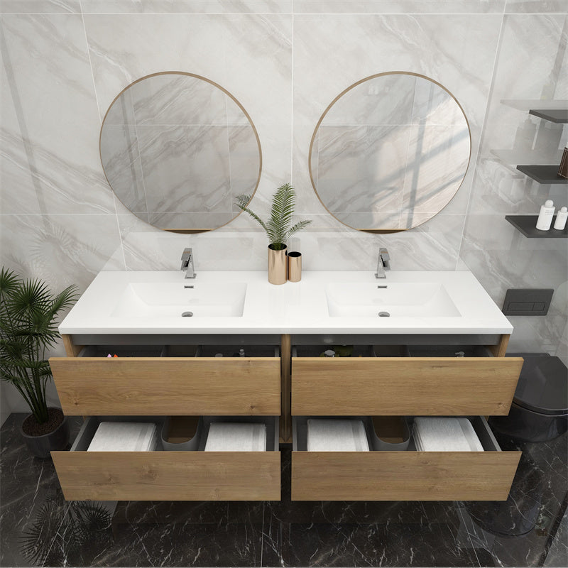 Pacifica Floating Vanity in White Oak (24-84 inches)