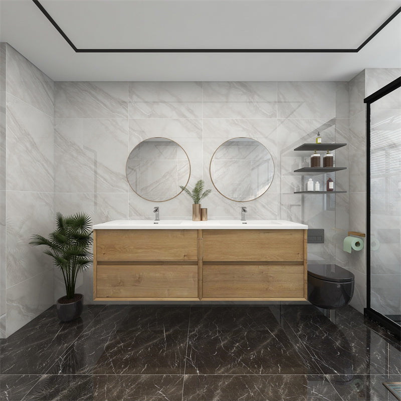 Pacifica Floating Vanity in White Oak (24-84 inches)