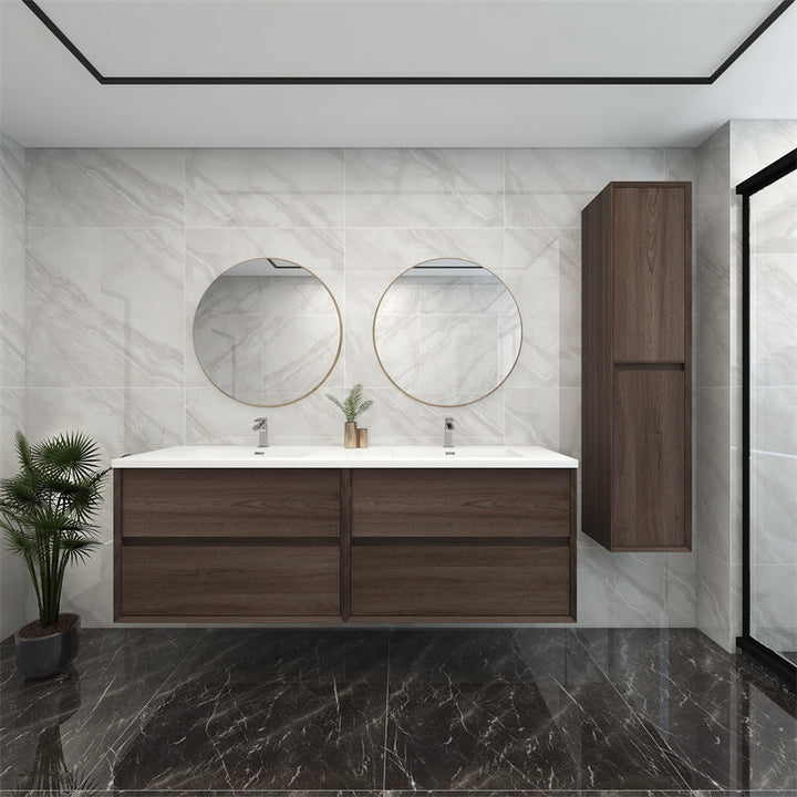 Pacifica Floating Vanity in Red Oak (24-84 inches)