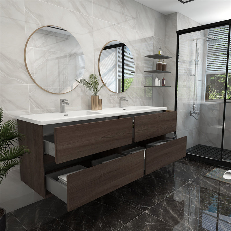 Pacifica Floating Vanity in Red Oak (24-84 inches)