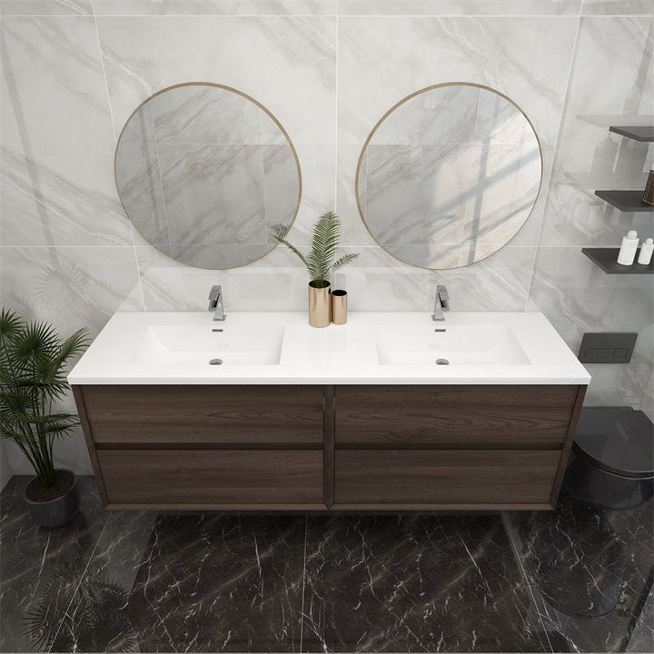 Pacifica Floating Vanity in Red Oak (24-84 inches)