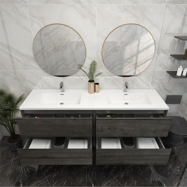 Pacifica Floating Vanity in Smoke Oak (24-84 inches)