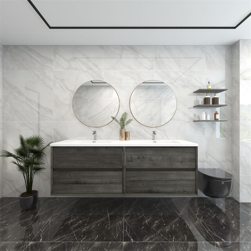 Pacifica Floating Vanity in Smoke Oak (24-84 inches)