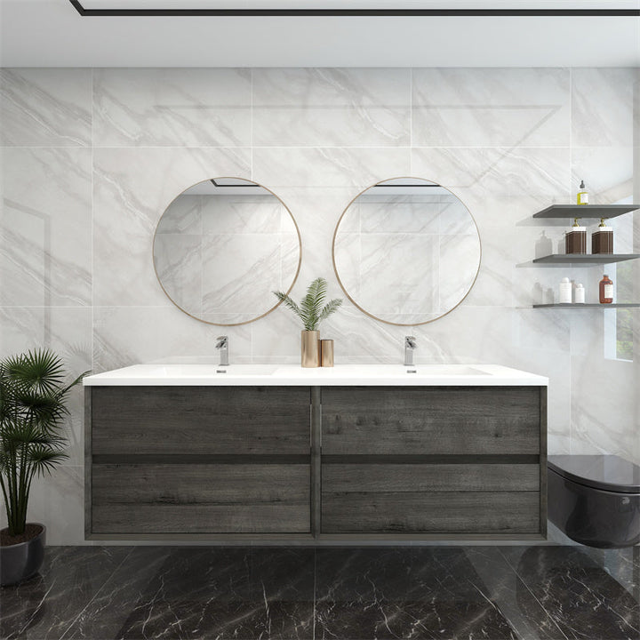 Pacifica Floating Vanity in Smoke Oak (24-84 inches)