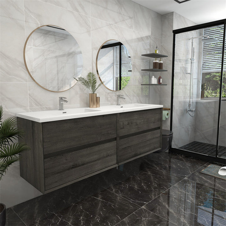 Pacifica Floating Vanity in Smoke Oak (24-84 inches)