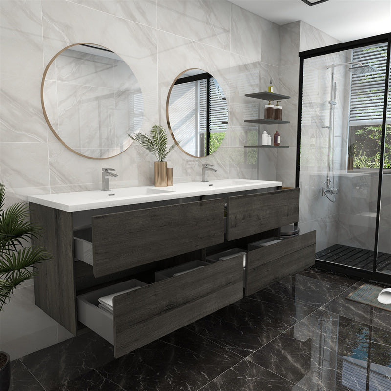 Pacifica Floating Vanity in Smoke Oak (24-84 inches)