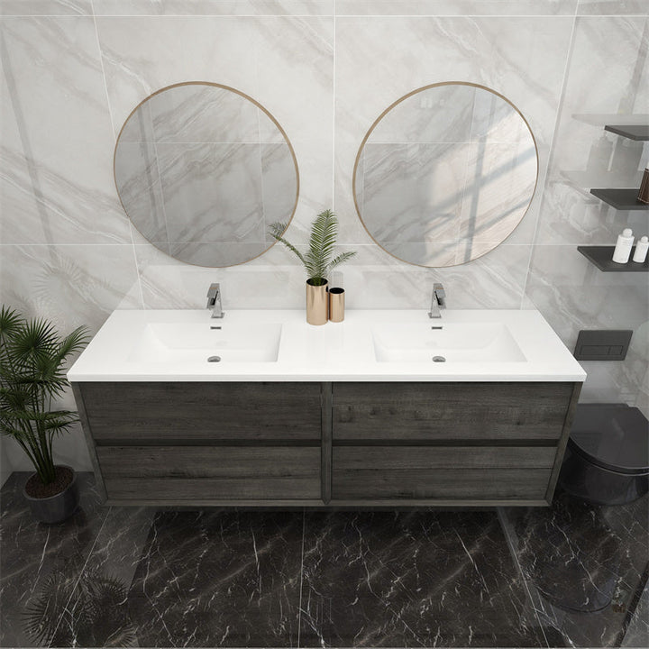 Pacifica Floating Vanity in Smoke Oak (24-84 inches)