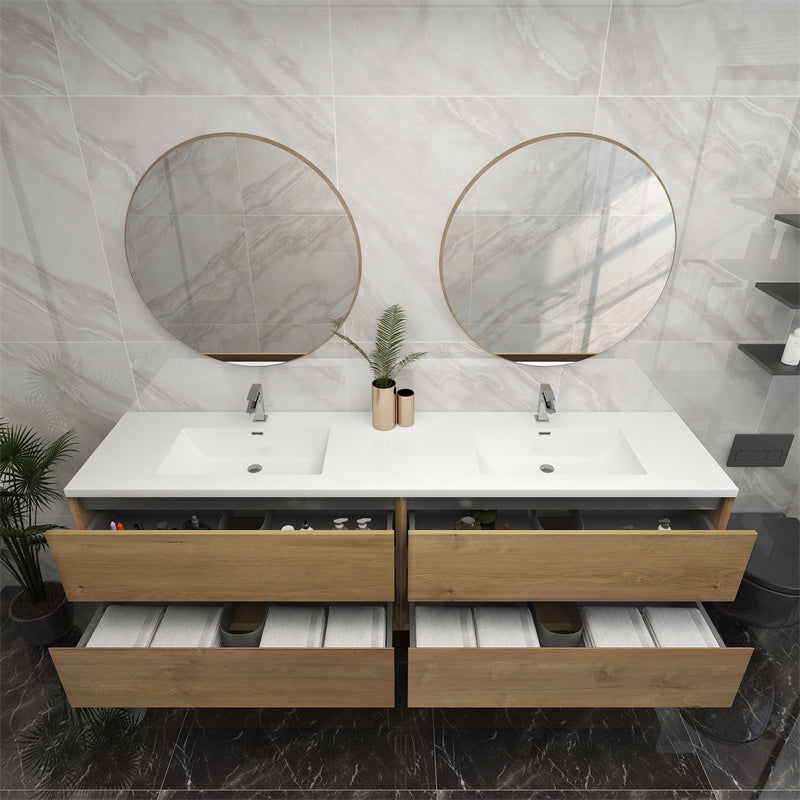 Pacifica Floating Vanity in White Oak (24-84 inches)
