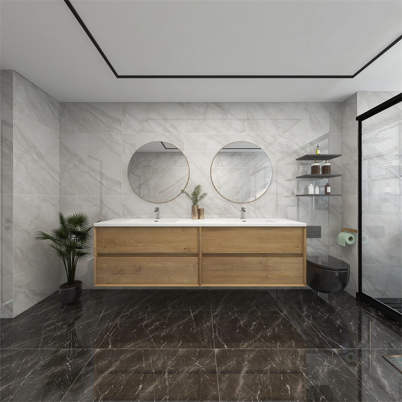 Pacifica Floating Vanity in White Oak (24-84 inches)