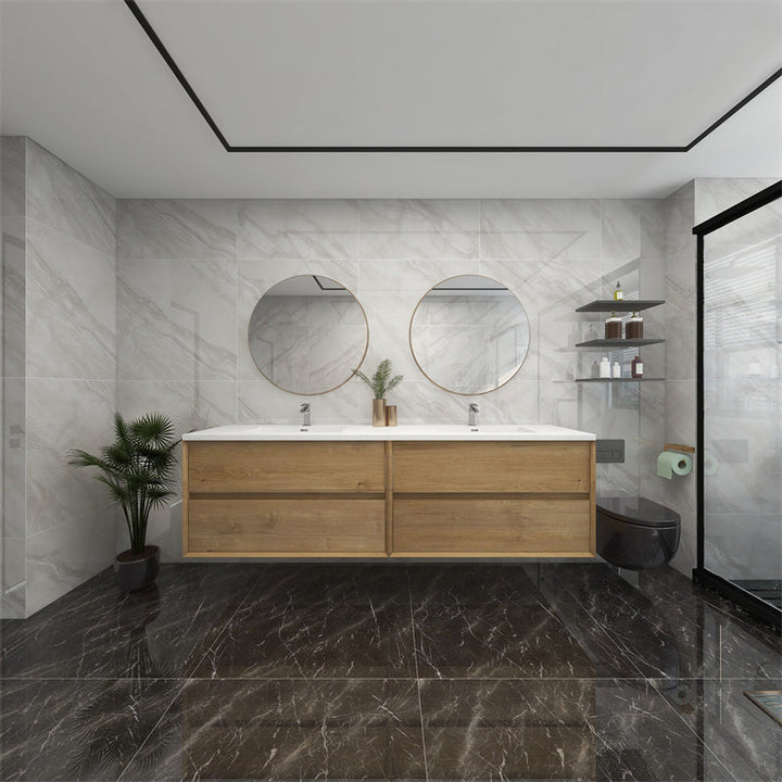Pacifica Floating Vanity in White Oak (24-84 inches)