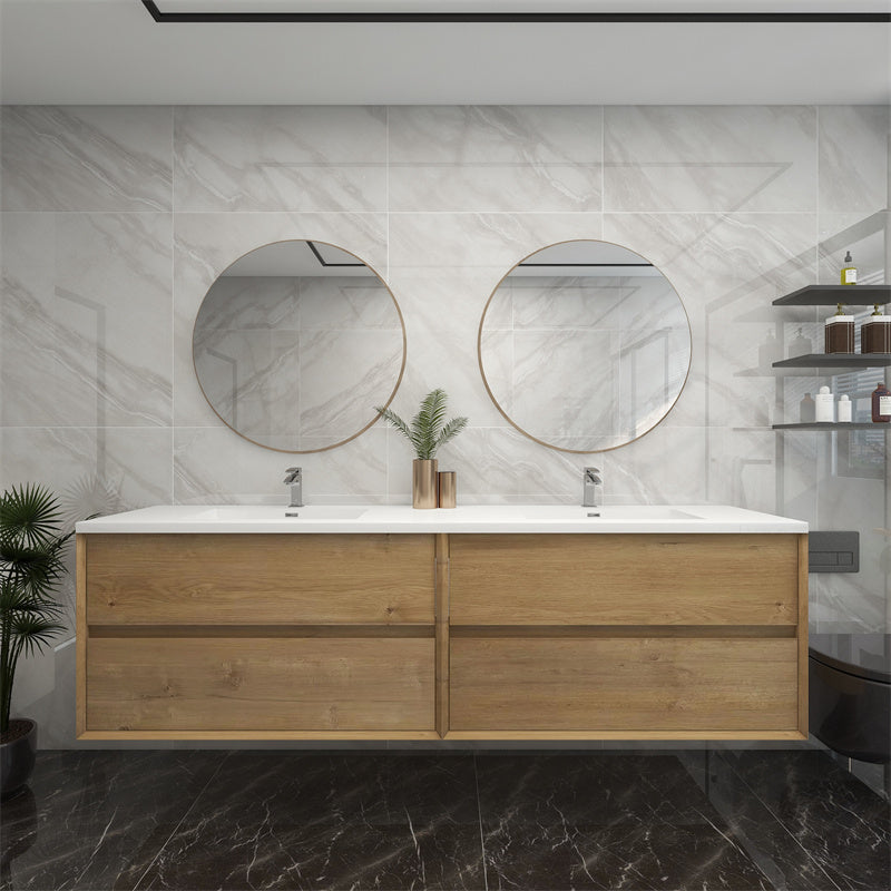 Pacifica Floating Vanity in White Oak (24-84 inches)